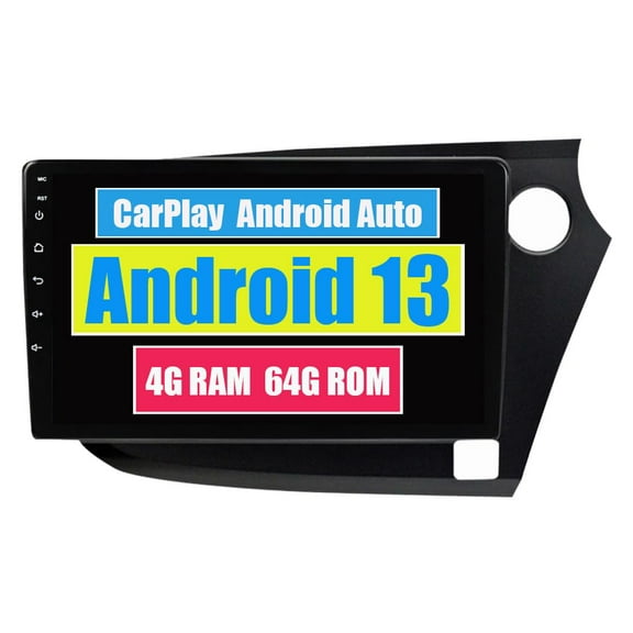 Torovo Car Stereo CarPlay Head Unit for Honda Insight 2 2009 2010 2011 2012 2013 2014 Android Auto Touch Screen Sat Navi Bluetooth WiFi Radio Player (For right hand drive)
