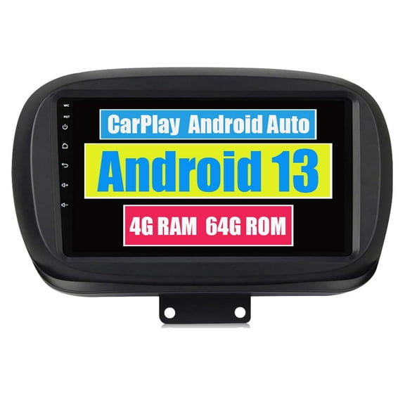 Torovo Car Stereo CarPlay Head Unit for Fiat 500X 2014-2020 Android Auto Touch Screen Sat Navi Bluetooth WiFi Radio Player