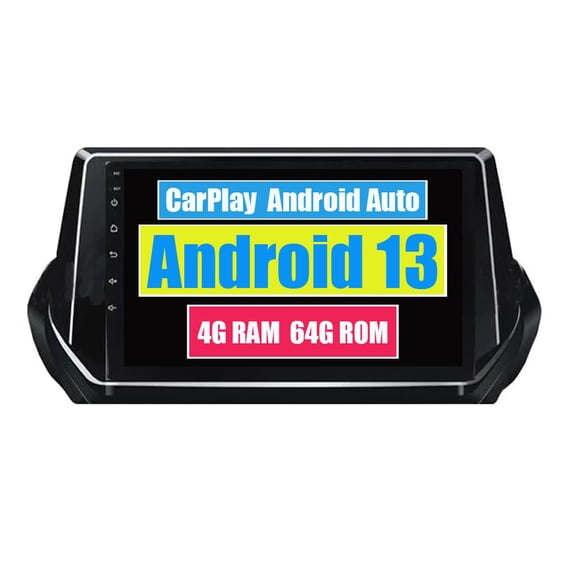 Torovo Car Stereo CarPlay Head Unit for Peugeot 2008 208 2019 2020 2021 2022 Android Auto Touch Screen Sat Navi Bluetooth WiFi Radio Player