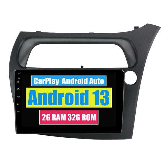 Torovo Car Stereo Radio for Honda Civic Hatchback 2006-2011 with CarPlay Android Auto Multimedia Player GPS Navigation Touch Screen Bluetooth WiFi (For right hand drive)