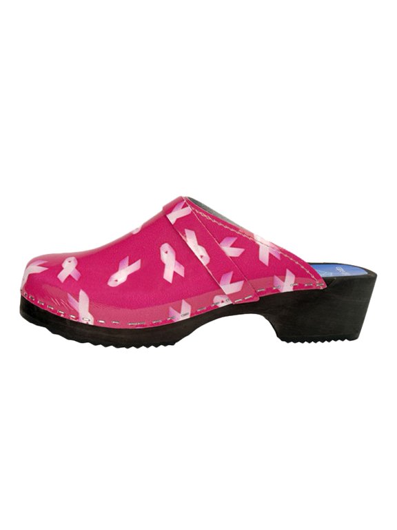 Sweedish Pink Ribbon Awareness Clogs - EU Size 37