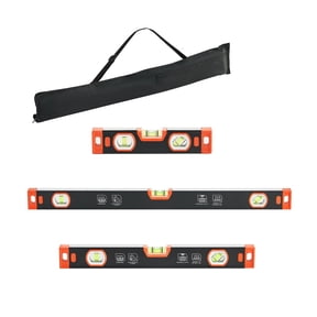 Torpedo Level 3-Piece Set, 9/16/24 Inch Magnetic Spirit Levels, Aluminum Alloy with 3 Green Vials, V-Groove Design, Hanging Hole for Construction Home Renovation