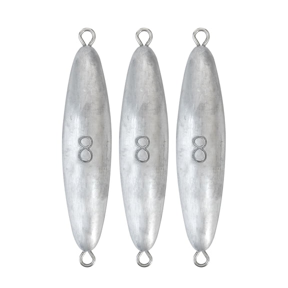 Torpedo Sinker Through Wire Fishing Weight Saltwater Bullet Lead Double Ringed 2oz-48oz