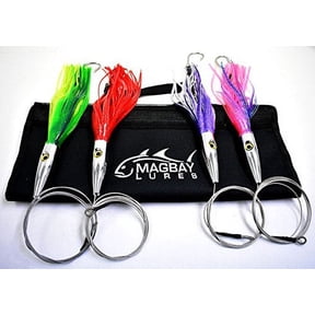Torpedo Speed Wahoo Trolling Set with Lure Bag + Wire and Cable Rigged Wahoo Lures