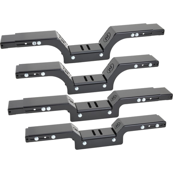 Speedway Motors TorqLink Universal Adjustable Transmission Crossmember Wide 2 Inch Drop Width Adjustable 35.5 to 43.6 Inches Laser Cut 10 Gauge Steel Black