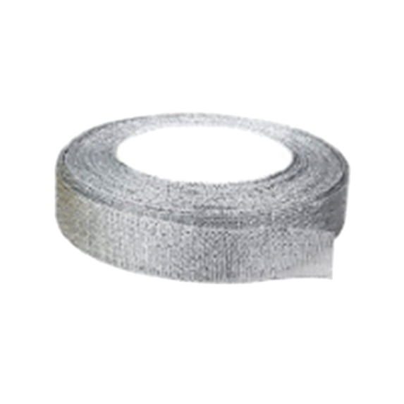 Torqee 3/8 Inch Silver Glitter Metallic Ribbon Roll,Shiny Satin Ribbon for Gift Wrapping Bows DIY Crafts Christmas Decor