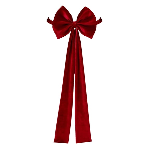 Torqee Chair cover decoration,Velvet Chair Bows Sashes 11.8 X 29.5 Inch Red Velvet Bows Chair For Wedding Birthday Christmas Dining Room Elegant Ribbons Tie Decoration