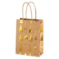 thumbnail image 1 of Torqee Christmas Gold Paper Gift Bags with Handles,Holiday Tote Bags for Party Favors and Gift Wrapping,8.27x5.91in, 1 of 4
