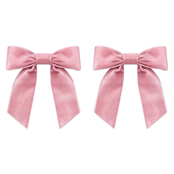 Torqee Chritsmas Decors Clearance,2 Pack Velvet Pink Christmas Tree Bows, Large Christmas Bows for Tree Wreath Stairs Railing Fireplace Indoor Decor