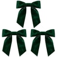 thumbnail image 1 of Torqee Chritsmas Decors Clearance,3 Pack Velvet Green Christmas Tree Bows, Large Christmas Bows for Tree Wreath Stairs Railing Fireplace Indoor Decor, 1 of 3