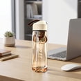 thumbnail image 1 of Torqee Clear Plastic Water Bottle,550ml Transparent Sports Bottle with Coffee Brown Flip Top Carry Lid,Reusable Leakproof Drink Bottle for Gym Travel Office Outdoor,6.4x20.5cm, 1 of 5