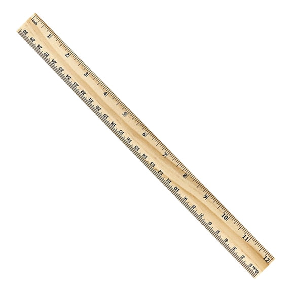 Torqee Hub 12 Inch Wooden Straight Ruler,Dual Scale Natural Wood Measuring Ruler