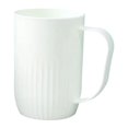 thumbnail image 1 of Torqee Hub Plastic Toothbrush Holder Cup,Vertical‑striped Handle‑design Bathroom Tumbler for Toothpaste Mouthwash Storage,White, 1 of 3
