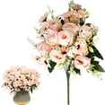 thumbnail image 1 of Torqee Premium Artificial Rose Bouquet,32cm Realistic Silk Flower Stems for Home Wedding Vase Centerpiece Floral Arrangement,Champagne, 1 of 5