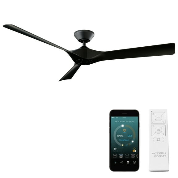 Torque 3-Blade Smart Ceiling Fan 58in Matte Black with Remote Control