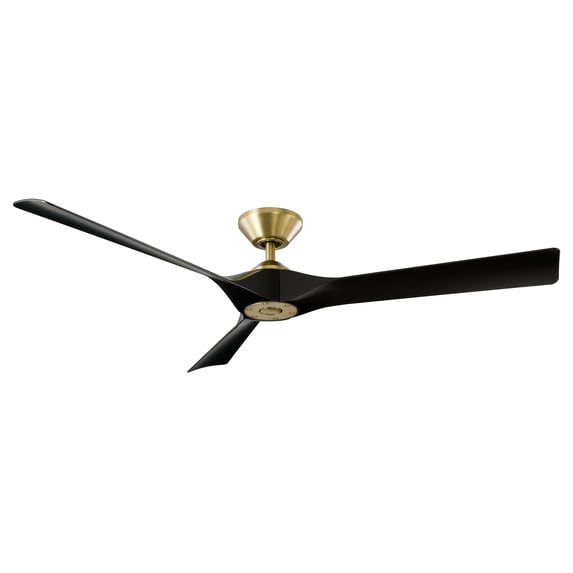 Torque 3-Blade Smart Ceiling Fan 58in Satin Brass/Black with Remote Control