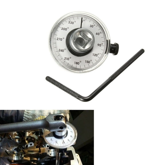 Torque Angle Gauge 1/2 Inch Drive Socket Wrench Tool for 360 Degree Mechanics, Calibrated for with Adjustable Rod for Fastener Torque and Angle Settings