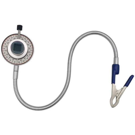 Torque Angle Meter, 1/2" Drive Wrench Angle Gauge, 14" Flexible Clip Arm, CR-V Steel
