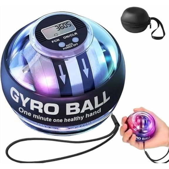 Torque Ball Hand Exerciser,Gyro Ball Hand Wrist Exerciser with Counter,Compact and Portable,Auto-Start Colorful Lighting,Designed for Fitness Enthusiasts and Office Workers