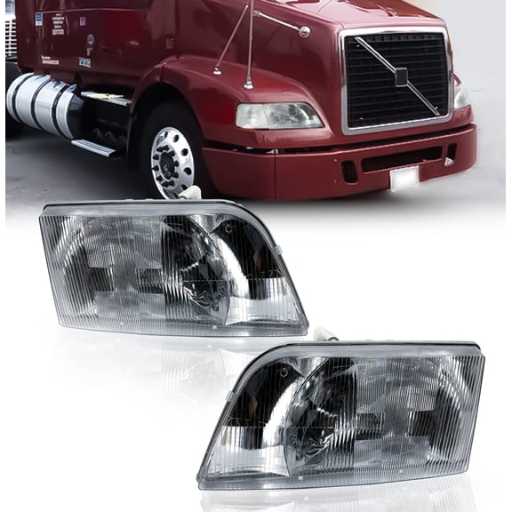 Torque Headlight PAIR Replacement for 1999-2017 Volvo VNM and 1996-2003 VN VNL Semi Trucks Driver Left Passenger Right Side Set Assembly DOT SAE Approved (TR013-L, TR013-R)