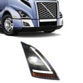 thumbnail image 1 of Torque LED Black Headlight Right (Passenger) Side Replacement for 2018+ Volvo VNL Semi Trucks [Included All Bulbs] Assembly DOT SAE Approved RHD (TRF01097-R), 1 of 2