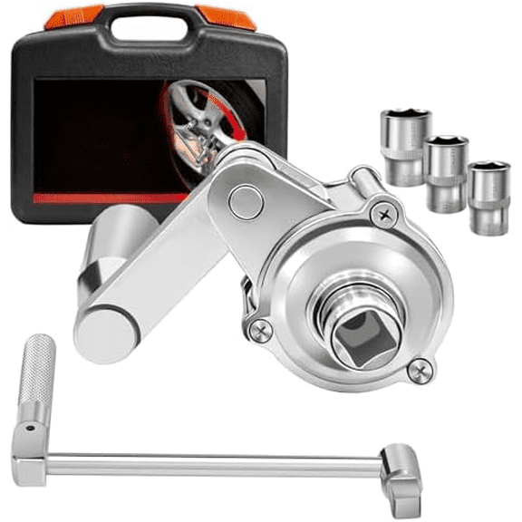 Torque Multiplier 1/2 Driver, Heavy Duty Torque Multiplier- 1:16 Torque Ratio for Lug Nut Removal, Lug Nut Labor Saving Wrench Remover Set includes 17mm, 19mm, 21mm Sockets$$Tools & Hardware Other