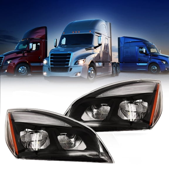Torque PAIR Black Halogen Headlight Replacement for 2018-2022 Freightliner