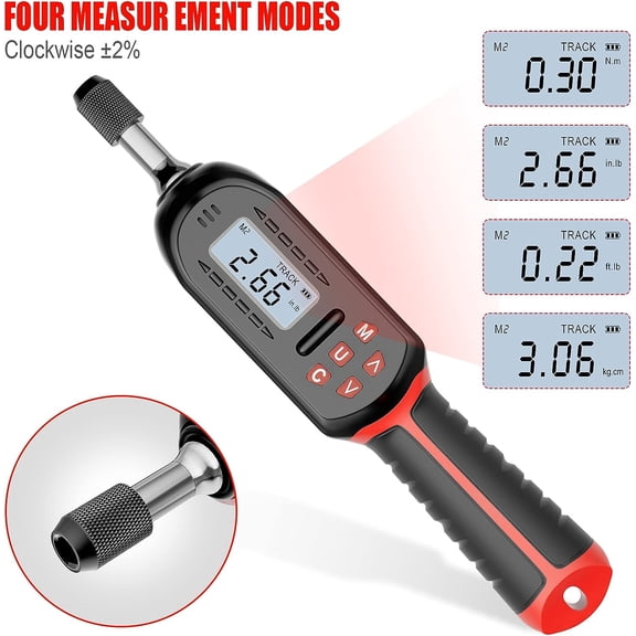 Torque Screwdriver Digital 2.66-53.1 in-lbs/0.3-6 Nm, Adjustable Screwdriver Torque Wrench Set with Buzzer/LED Indicator Notification for Bike Repairing, Tools, Maintenance and Mounting
