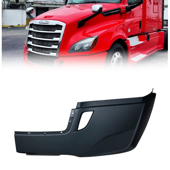 Torque Side Bumper Cover Replacement (with Fog Light Hole) for 2018 2019 2020 2021 2022 Freightliner Cascadia Semi Trucks Driver Left Side LHD (TR444-L)
