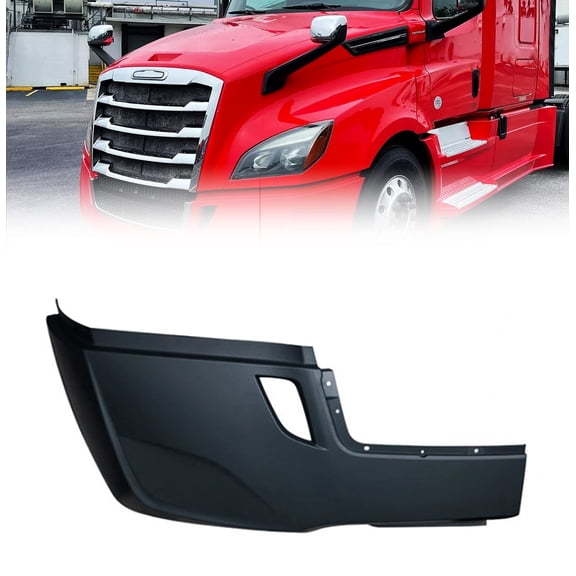 Torque Side Bumper Cover Replacement (without Fog Light Hole) for 2018 2019 2020 2021 2022 Freightliner Cascadia Semi Trucks Passenger Right Side RHD (TR443-R)