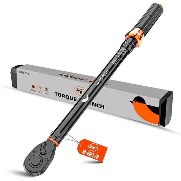 Torque Wrench (10-80 Ft. Lb/ 13.6-108.4 N.m) +-3% High Accuracy Torque Wrench 3/8 Drive 72 Dual-Direction Adjustable Dual-Scales 3/8 Torque Wrenches for