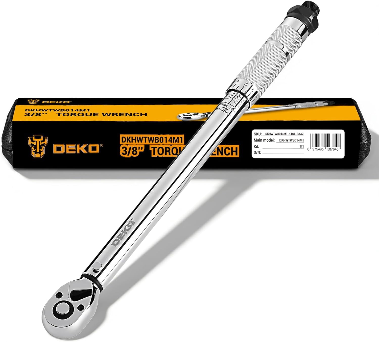 Torque Wrench 3/8 Inch Drive Click, 5-50 Ft-Lb/6.8-67.8 Nm Torque Wrench, ±3% High Precision, 72 Tooth Torque Wrenches with Dual-Direction Adjustable for Bike Motorcycle and Car Repair