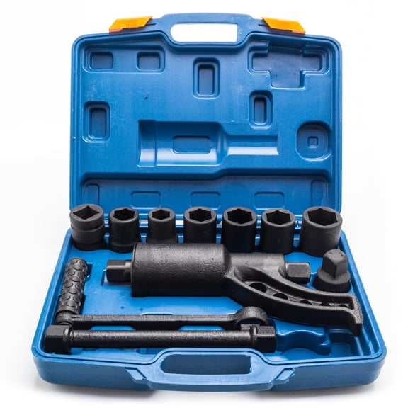 Torque Wrench Labor Saving Lug Nut Wrench Torque Multiplier Set, 8pcs Socket Black