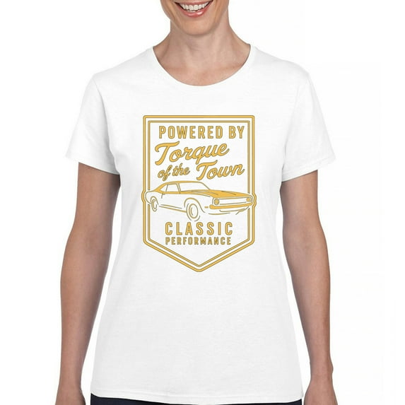 Torque of the Town T-Shirt Classic American Muscle Car Performance Vintage Retro Legend V8 Street Racing Women's Tee