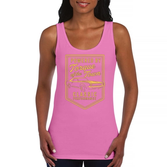 Torque of the Town Women's Tank Top Classic American Muscle Car Performance Vintage Retro Legend V8 Street Racing