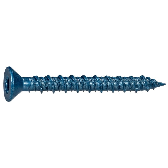 Torquemaster 1/4" x 2-1/4" Flat Head Masonry Screws, 100 Pieces, Rust Resistant, Flush Finish