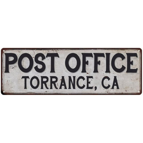 Torrance, Ca Post Office Metal Sign Vintage 6x18 106180011164