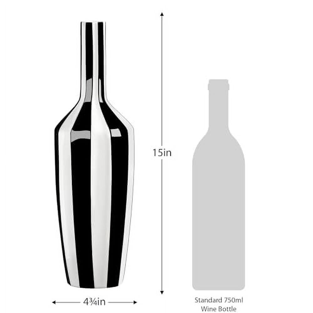 Moderne Keramikvase Von Torre & Tagus – Schwarz/Weiß, Handgefertigt, 38,1 Cm Hoch