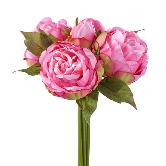 Torre & Tagus Blushing Peony 5 Bloom Bouquet - Pink, 5" x 5" x 11"