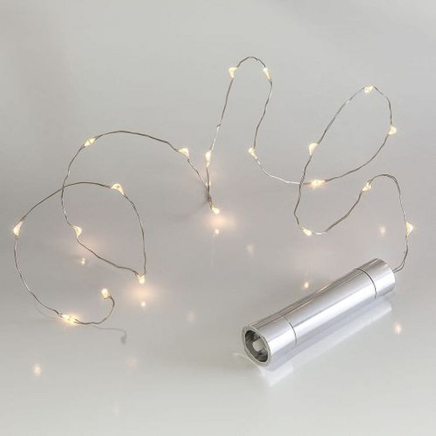 Silver Battery Powered LED Fairy String Lights for Bottles