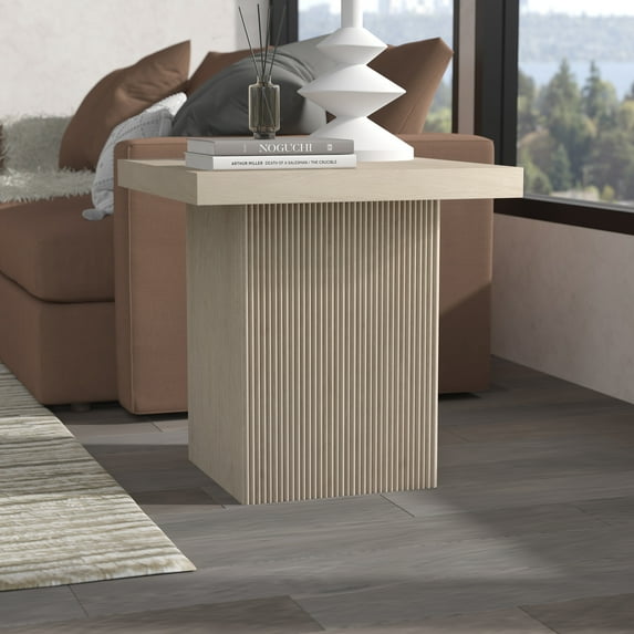 Evelyn&Zoe Modern/Contemporary 22" Wide Alder White Side Table