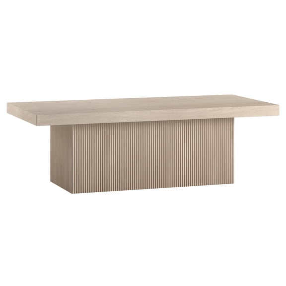 Torren 48" Wide Rectangular Fluted Coffee Table in Alder White