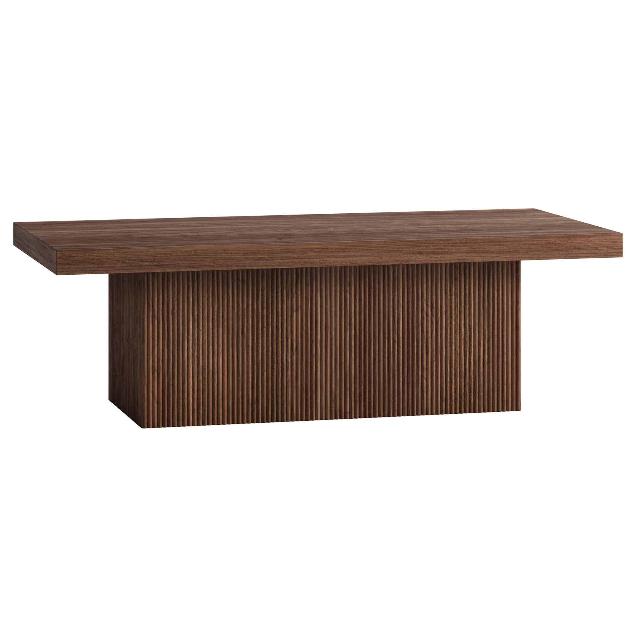 Evelyn&Zoe Modern/Contemporary 48" Wide Satin Walnut Coffee Table