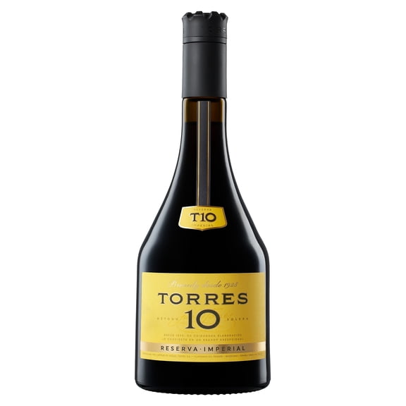 Torres 10 Brandy, Solera Method, Reserva Imperial, 750 ml Bottle, 40% ABV