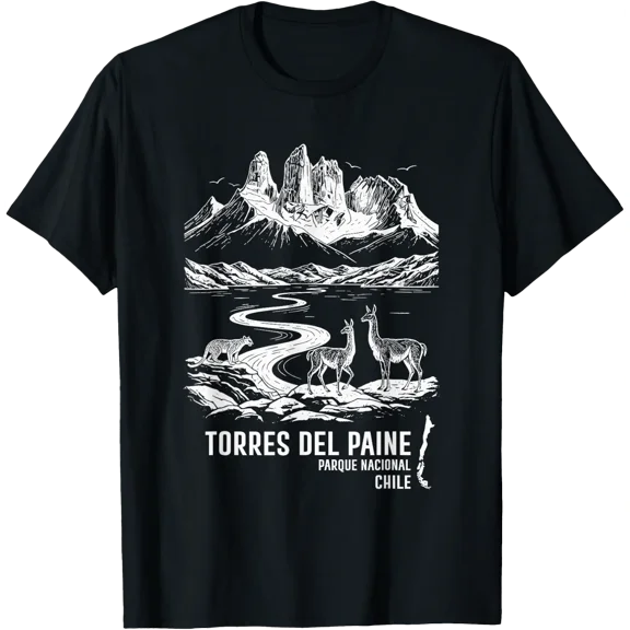 Torres Del Paine Park Parque Nacional Chile National Parks T-Shirt Size S-5XL