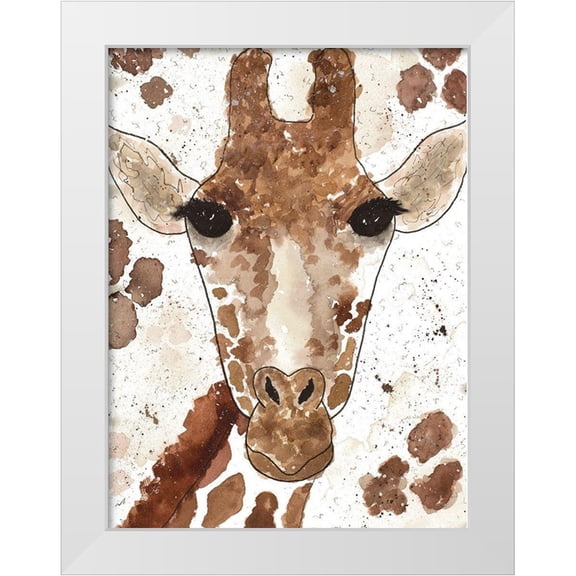 Torres, Melanie 11x14 White Modern Wood Framed Museum Art Print Titled - Giraffe Face