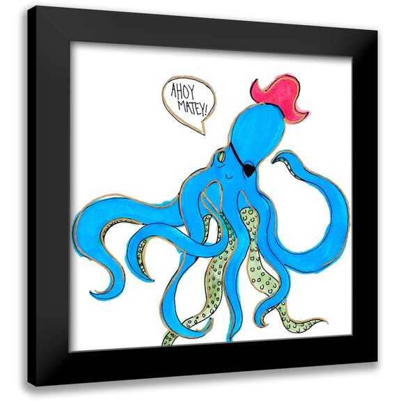 Torres, Melanie 12x12 Black Modern Framed Museum Art Print Titled - Ahoy Matey