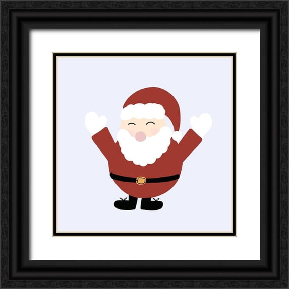 Torres, Melanie 12x12 Black Ornate Wood Framed with Double Matting Museum Art Print Titled - Jolly Santa