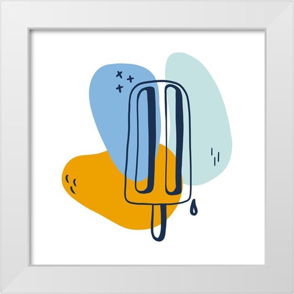 Torres, Melanie 12x12 White Modern Wood Framed Museum Art Print Titled - Watercolor Popsicle Sketch