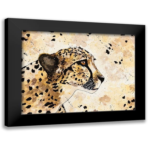 Torres, Melanie 14x12 Black Modern Framed Museum Art Print Titled - Cheetah Face